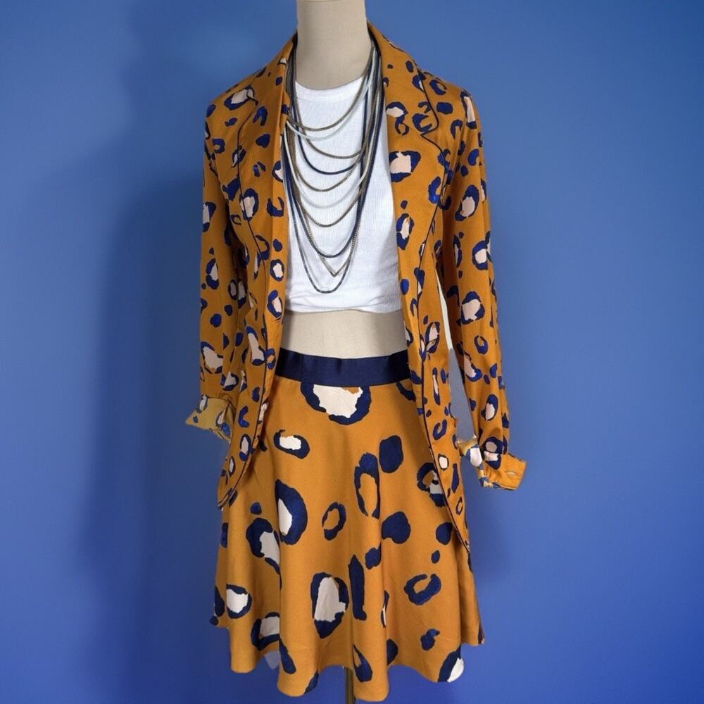 3.1 Phillip Lim X Target Collaboration Blazer Abstract Leopard | Mustard Navy